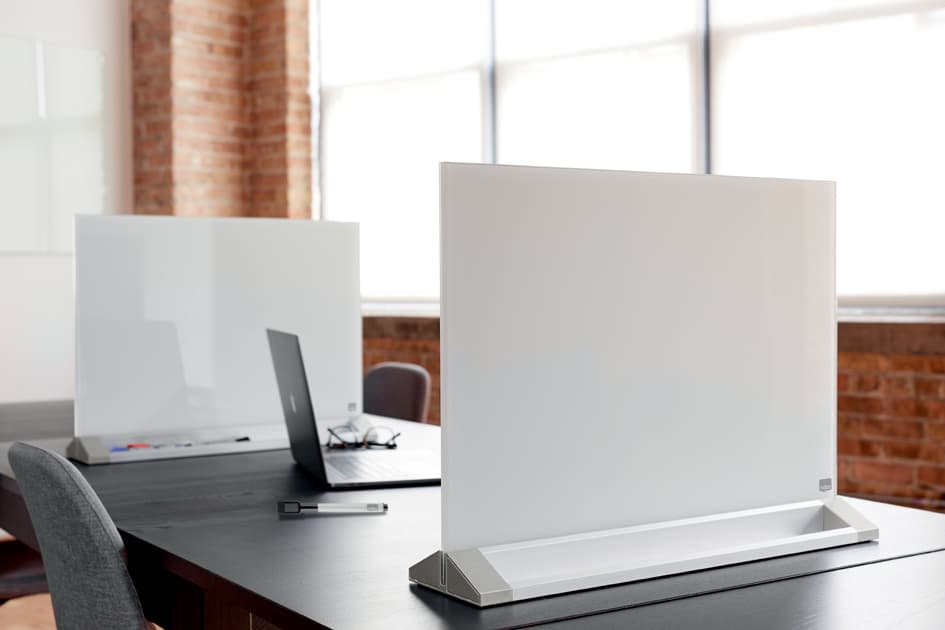 Nobo Glas-Desktoptafel, (B)600 X (H)450 Mm, Weiß