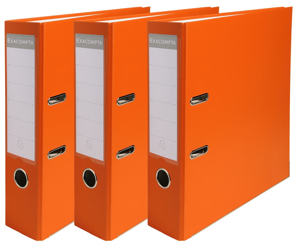 Exacompta Pp-Ordner Premium, A4, 80 Mm, Orange, 3er Pack