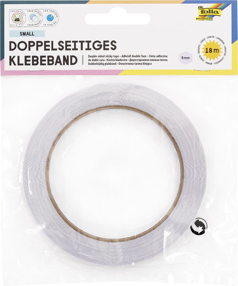 Folia Doppelseitiges Klebeband, 10 Mm X 18 M, Transparent