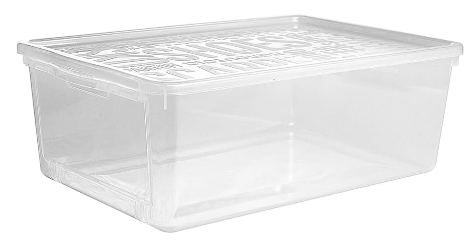 Plast Team Schuh-Box Basic Box, Mit Klappe