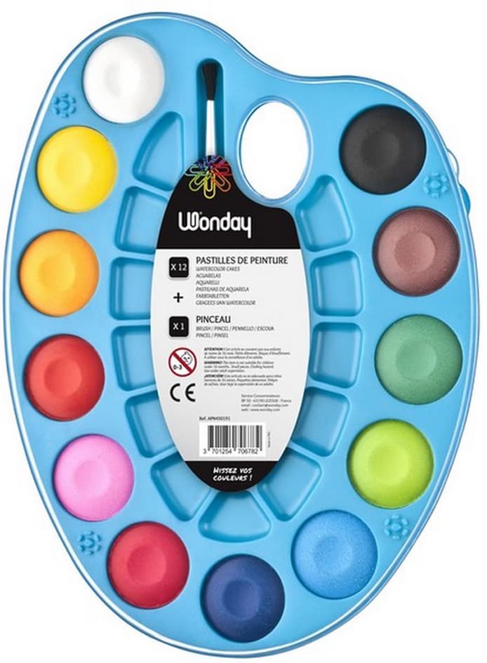Wonday Deckfarbkasten Auf Palette, 12 Farben