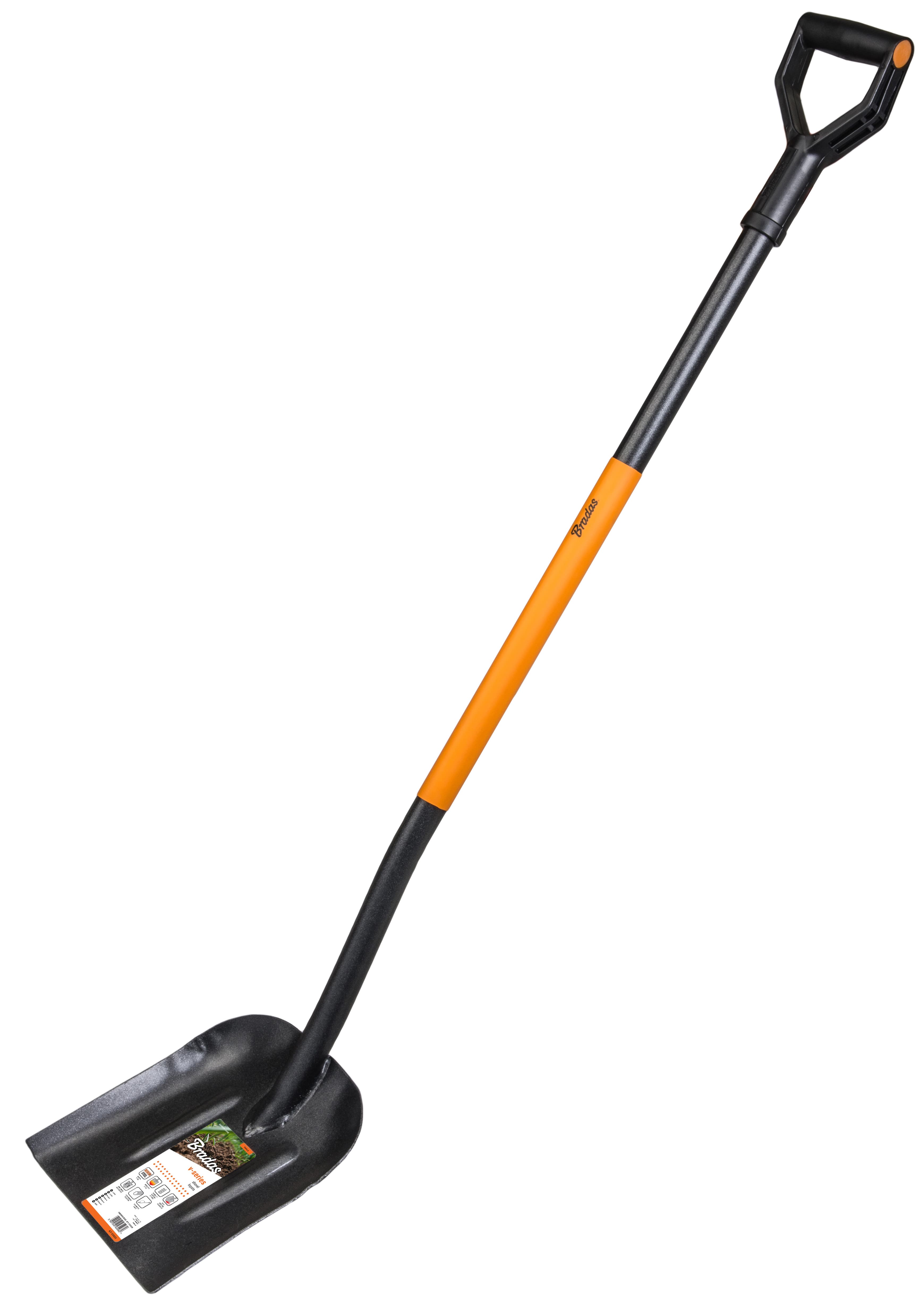 Bradas Stahl-Schaufel, Länge 1.250 Mm, Schwarz/Orange