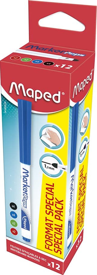 Maped Whiteboard-Marker Marker, Peps, 12er Promo-Pack