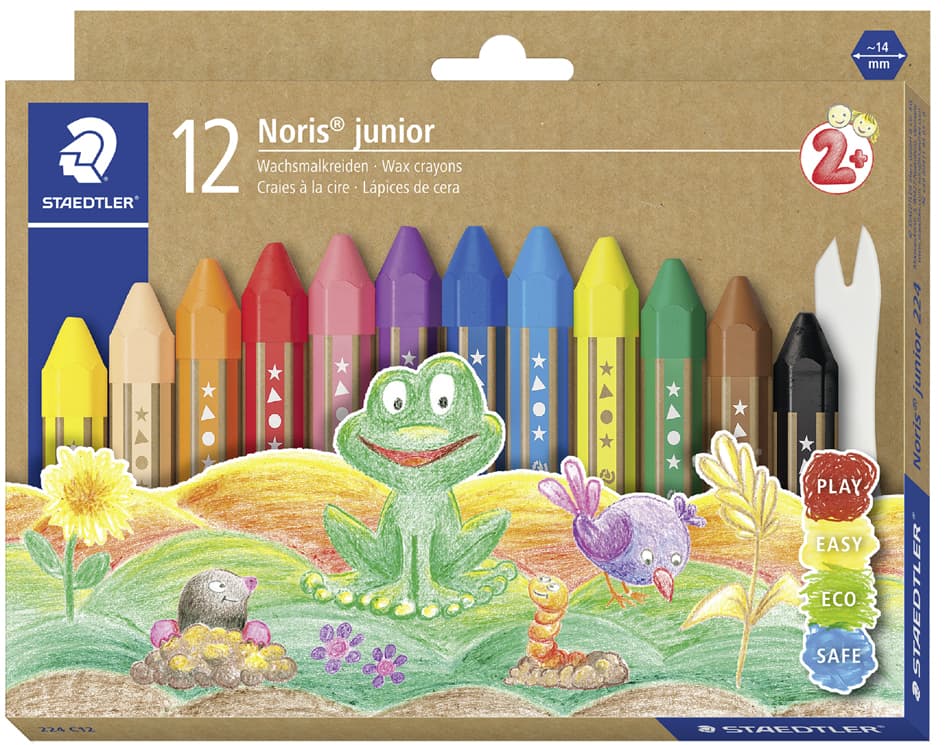 Staedtler Wachsmalkreide Noris Junior, 12er Kartonetui