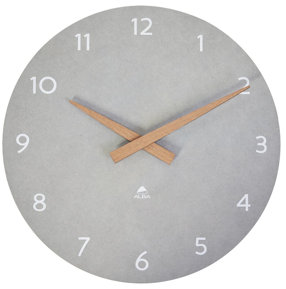 Alba Holz-Wanduhr , Hormilena, , Quarzuhr, Grau