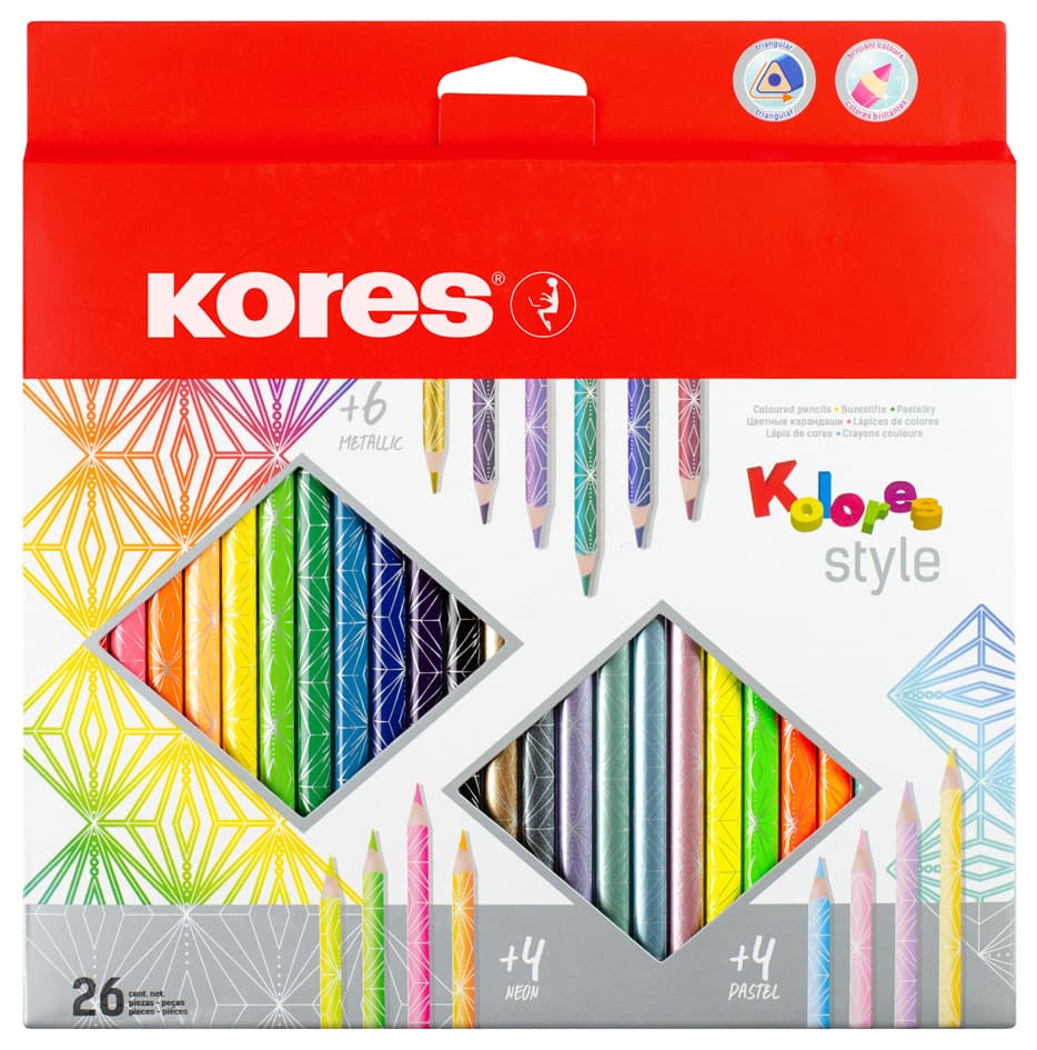 Kores Dreikant-Buntstifte , Kolores Style, , 26er Kartonetui