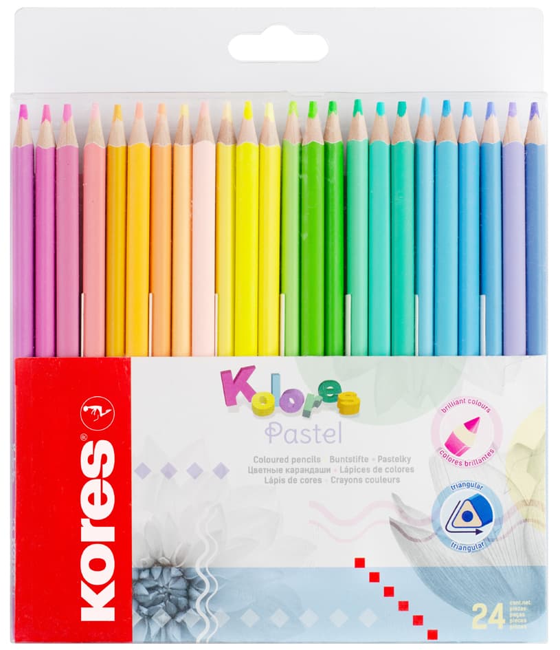 Kores Dreikant-Buntstifte , Kolores Pastel, , 24er Kartonetui