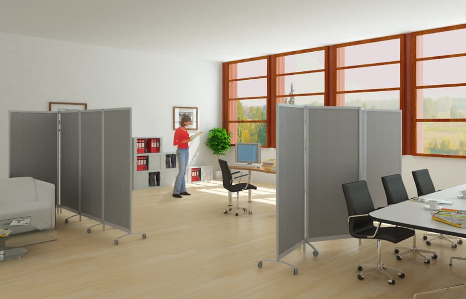 Paperflow Mobiles Trennwandsystem, 2er Set, Farbe: Alu-Grau