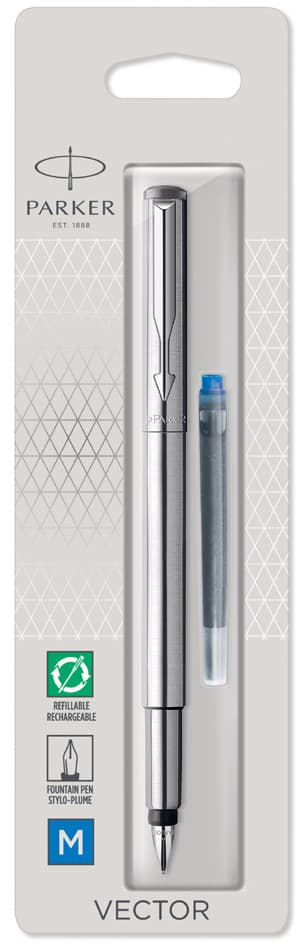 Parker Füllhalter Vector, Edelstahl, Federbreite: M