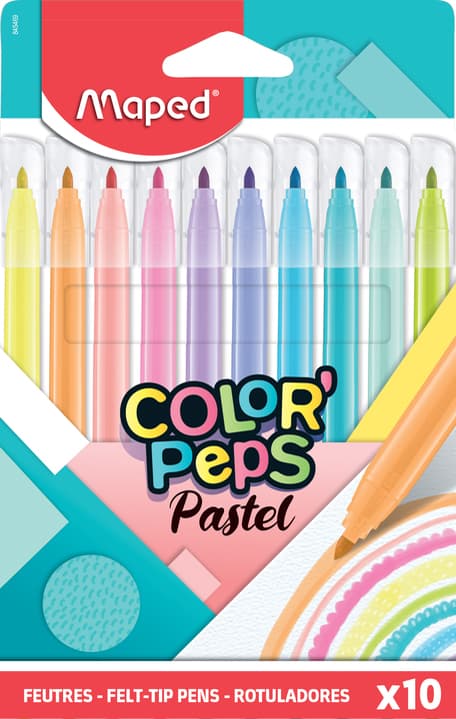 Maped Fasermaler Color, Peps Pastel, 10er Kartonetui