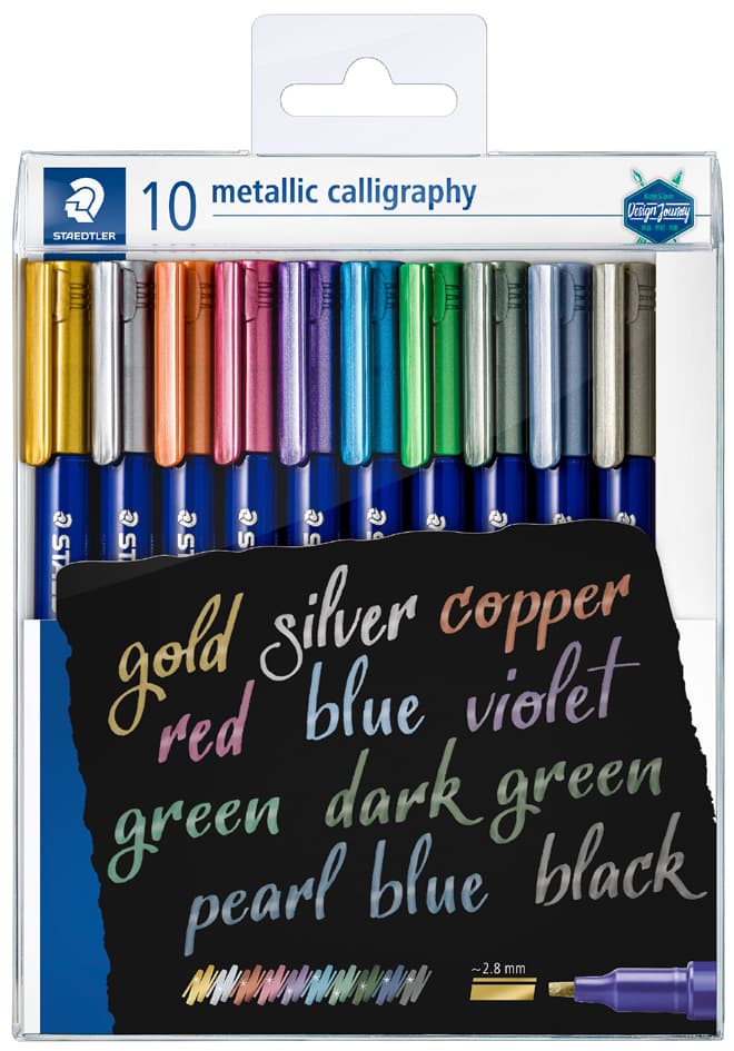 Staedtler Permanent-Marker Metallic Calligraphy, 10er Etui