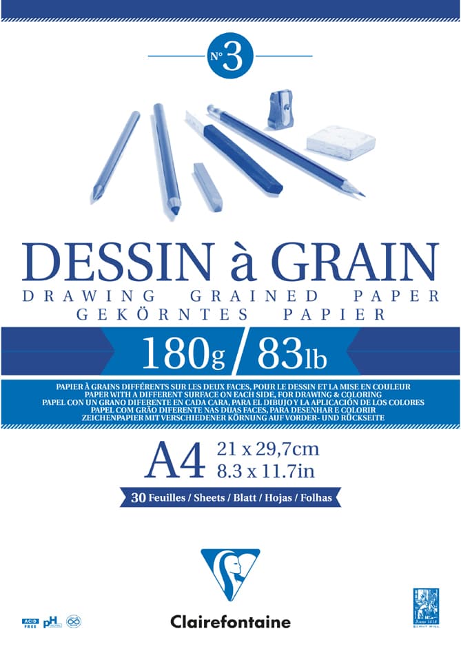 Clairefontaine Zeichenpapierblock , À Grain, , Din A3