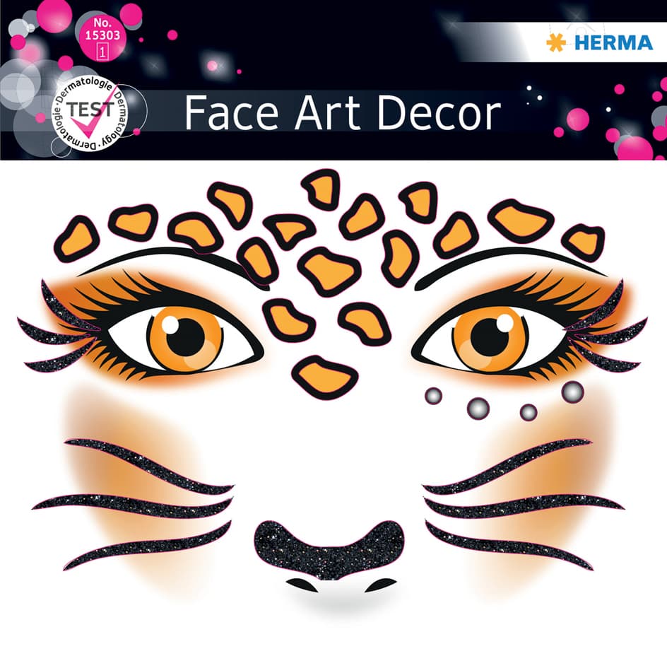 Herma Face Art Sticker Gesichter , Leopard,
