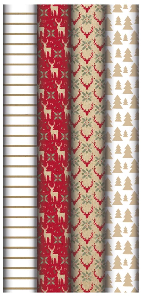 Clairefontaine Weihnachts-Geschenkpapier , Home Red,