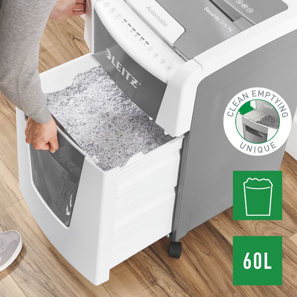 Leitz Aktenvernichter Iq Autofeed Officepro 300 P4, Weiß