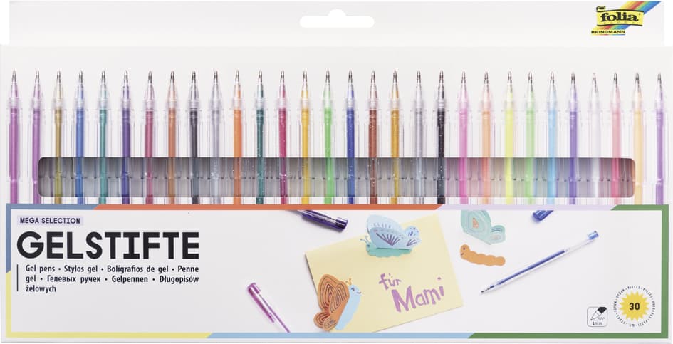 Folia Gelschreiber Mega Selection, Sortiert, 30er Etui