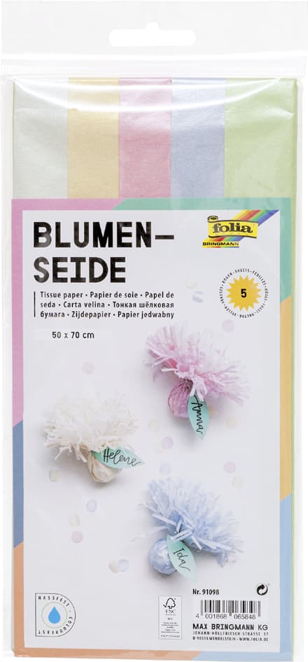 Folia Seidenpapier Irisierend, 500 X 700 Mm, Sortiert