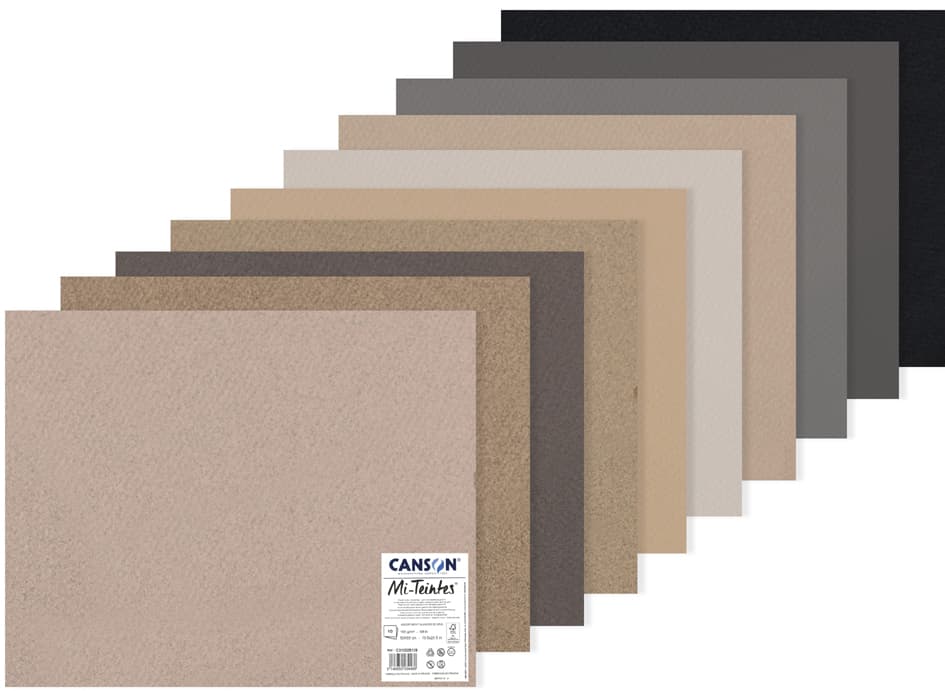 Canson Zeichenpapier Mi-Teintes, 500 X 650 Mm, Sortiert