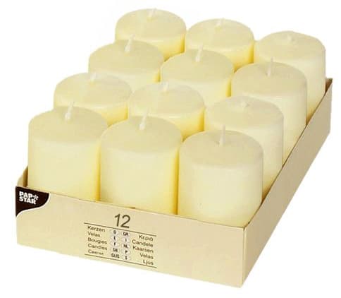 Papstar Stumpenkerze , Ivory, , Durchmesser: 40 Mm, Elfenbein
