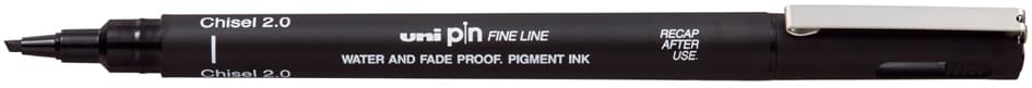 Uni-Ball Fineliner Pin Chisel 2.0, Keilspitze, Schwarz