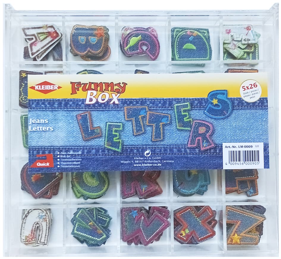 Kleiber Buchstaben-Applikationen , Funny Box - Jeans Letters,