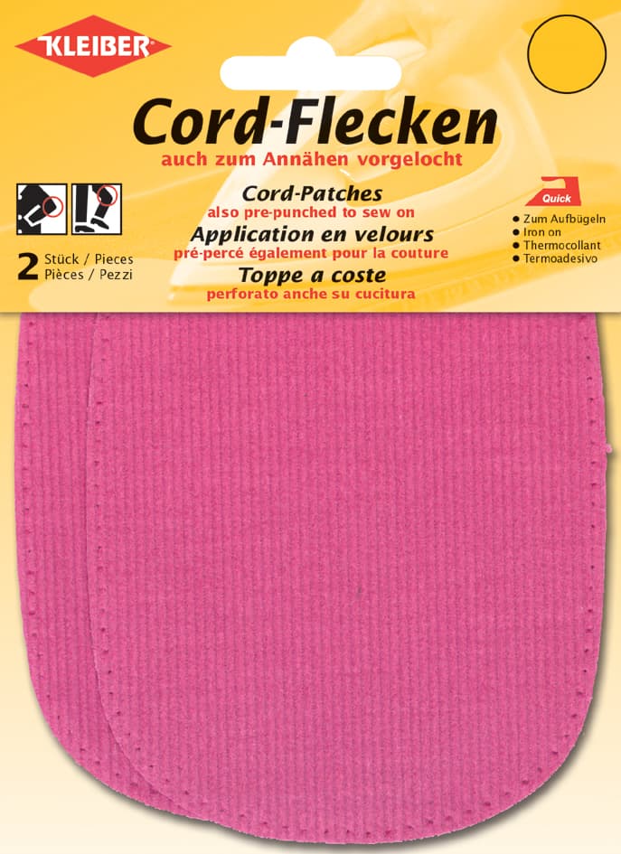 Kleiber Cord-Flecken, 135 X 100 Mm, Pink