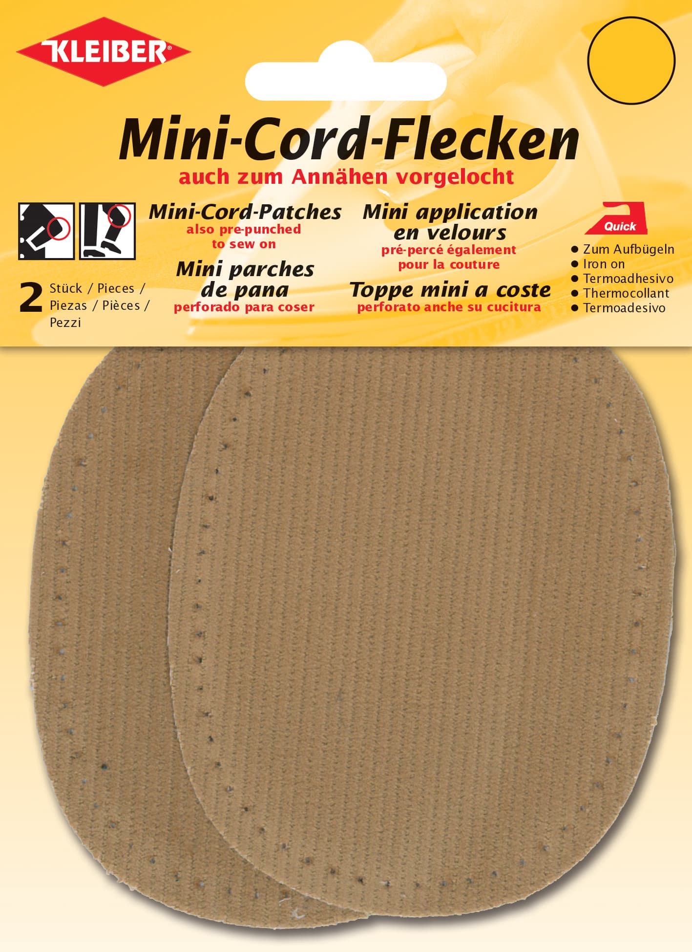 Kleiber Mini-Cord-Flecken, 110 X 85 Mm, Beige