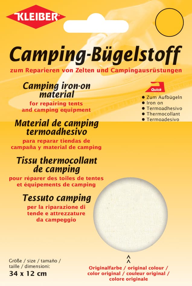 Kleiber Quick-Camping-Bügelstoff, 340 X 120 Mm, Rohweiß