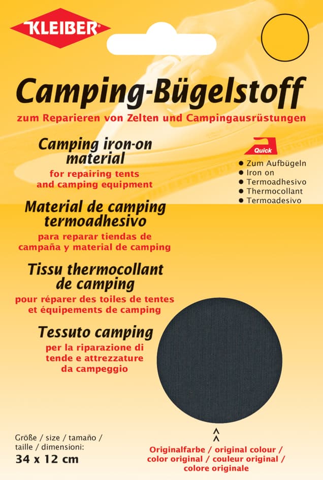 Kleiber Quick-Camping-Bügelstoff, 340 X 120 Mm, Anthrazit