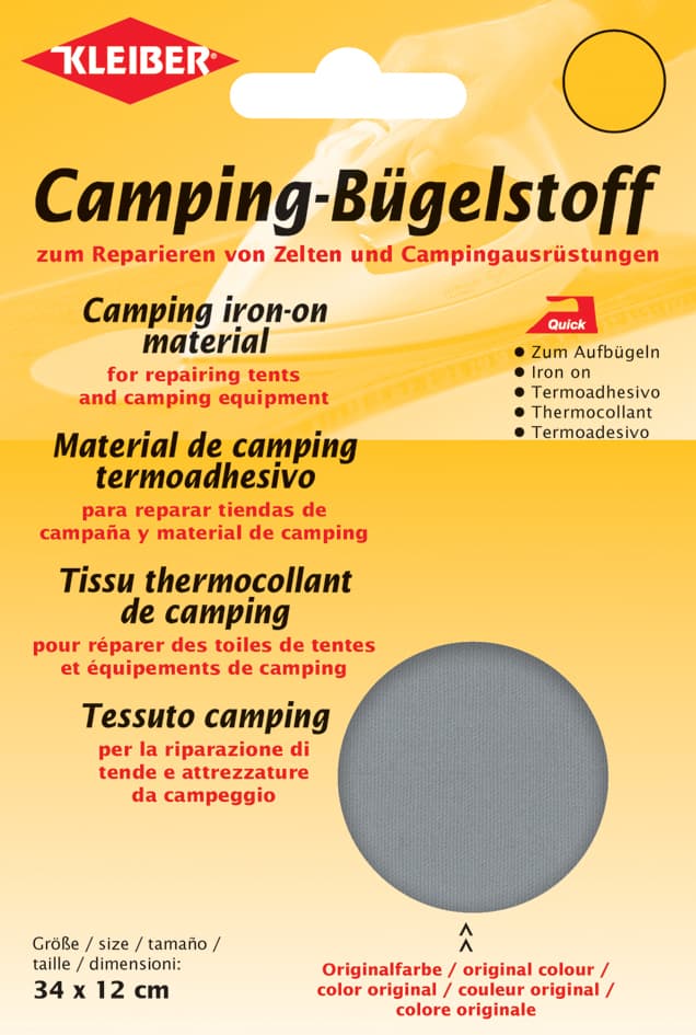 Kleiber Quick-Camping-Bügelstoff, 340 X 120 Mm, Grau