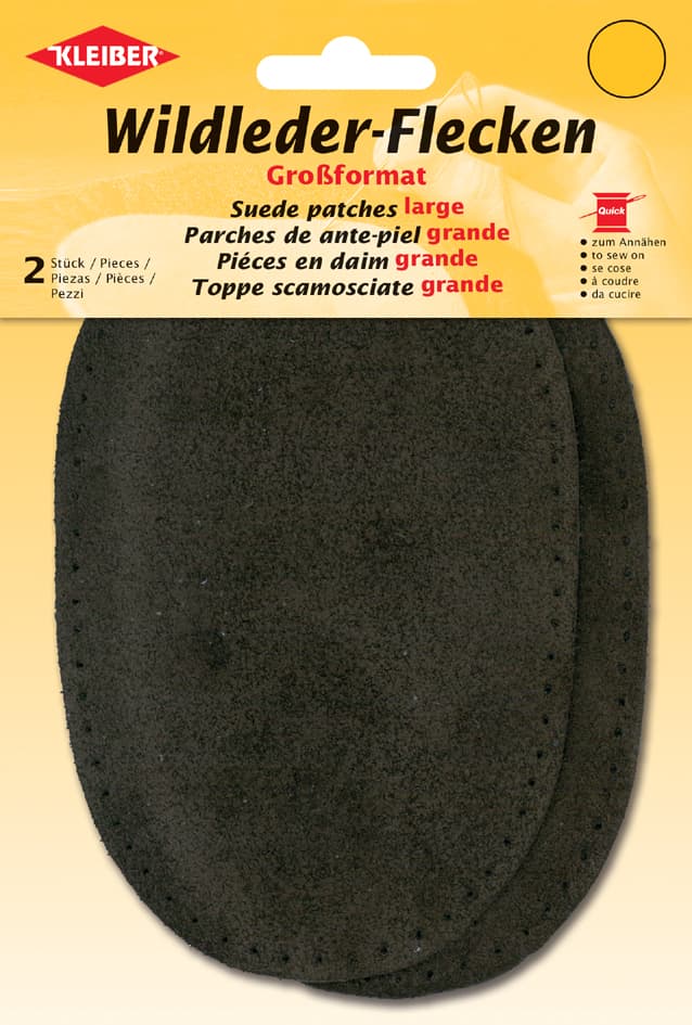 Kleiber Wildleder-Aufnähflecken, 100 X 155 Mm, Dunkelbraun
