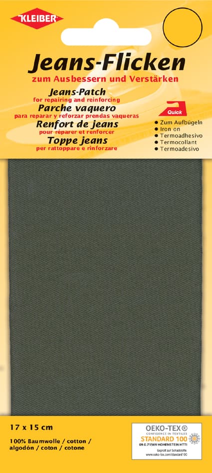 Kleiber Jeans-Bügelflicken, 170 X 150 Mm, Oliv