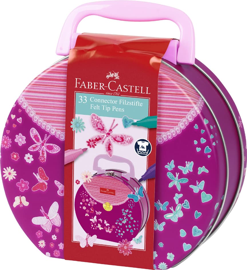 Faber-Castell Fasermaler Connector Pen, 33er Handtasche