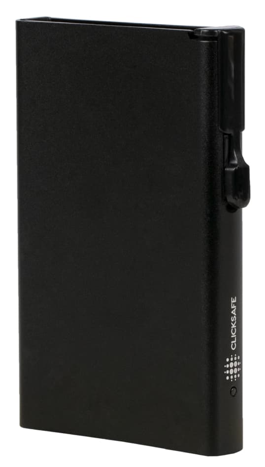 Clicksafe Kartenetui Mit Clickbutton & Rfid Schutz, Schwarz