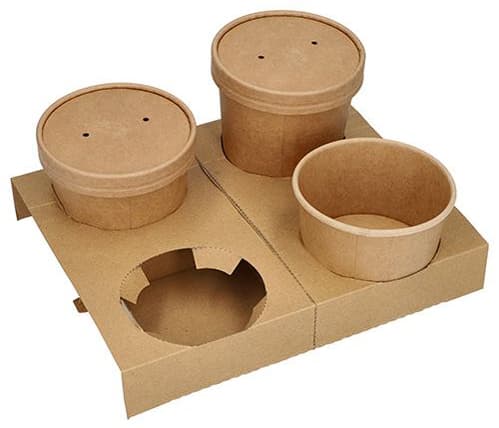 Papstar Becherträger , Pure, , Aus Pappe, Für 4 Suppenbecher
