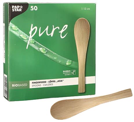 Papstar Fingerfood-Löffel , Pure, , 130 Mm, Natur