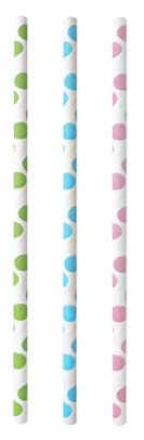 Papstar Papier-Trinkhalm , Dots, , 200 Mm, Farbig Sortiert