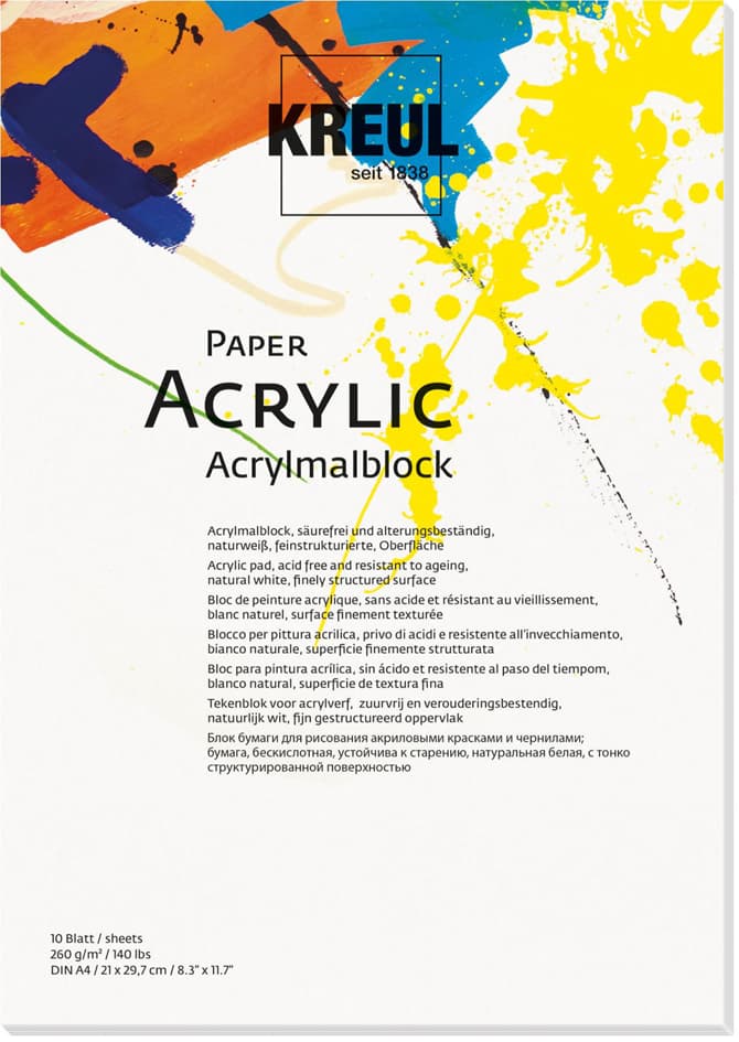 Kreul Künstlerblock , Paper Acrylic, , 10 Blatt, Din A4
