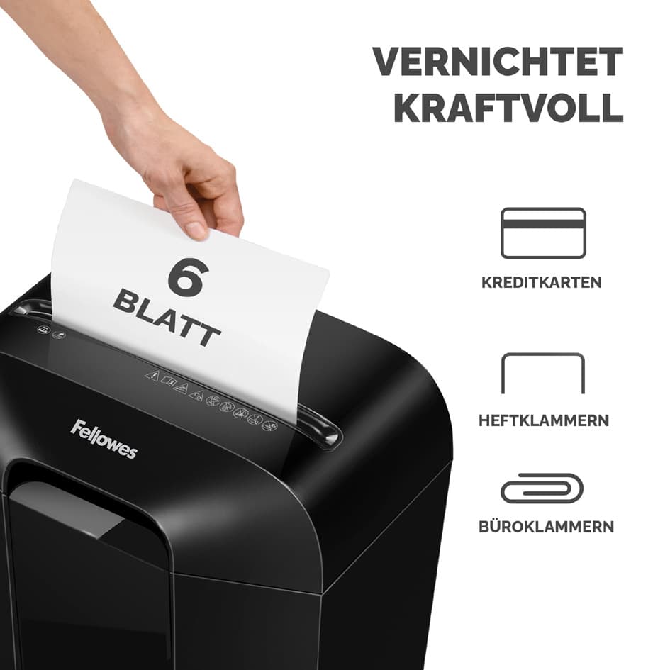 Fellowes Aktenvernichter Powershred Lx25m, Schwarz