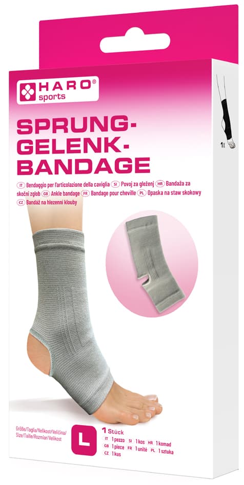 Haro Sportbandage , Sprunggelenk, , Größe: L, Grau