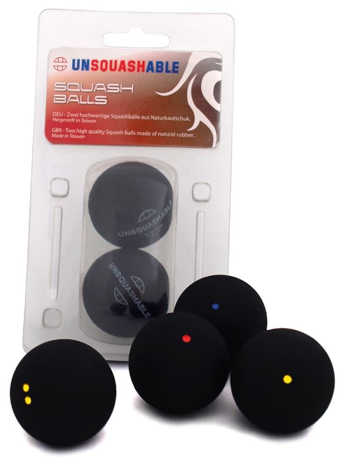 Unsquashable Squashball, Schwarz, Langsam, 2er Blister