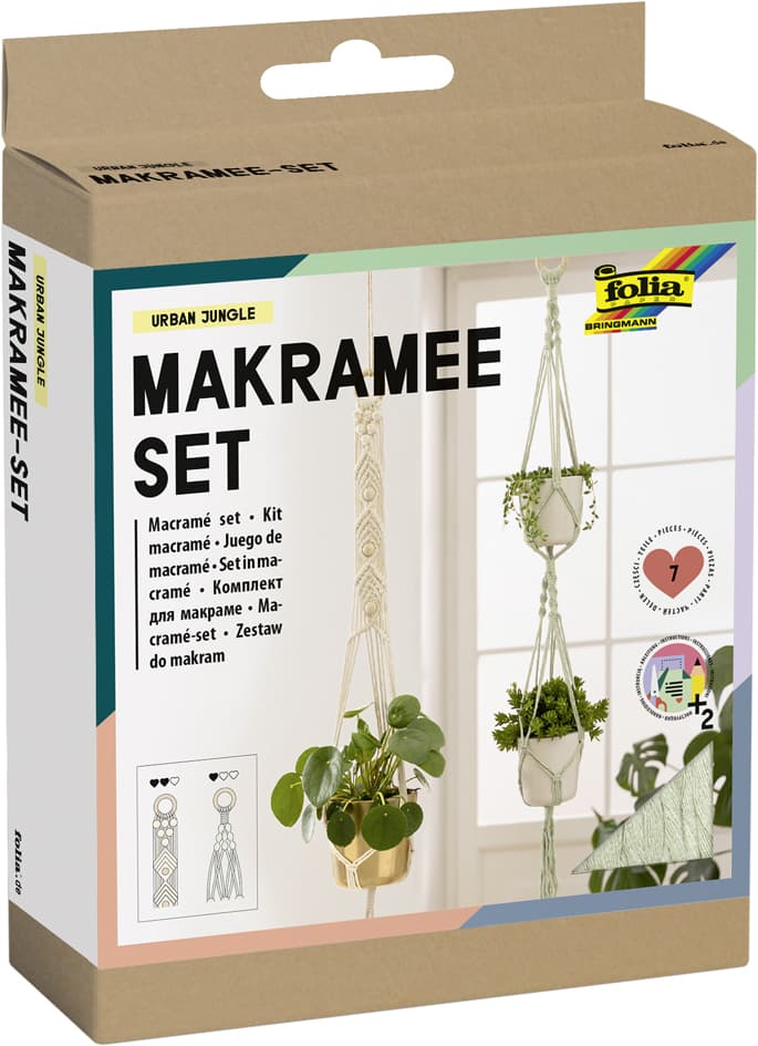 Folia Makramee-Set Urban Jungle, 7-Teilig