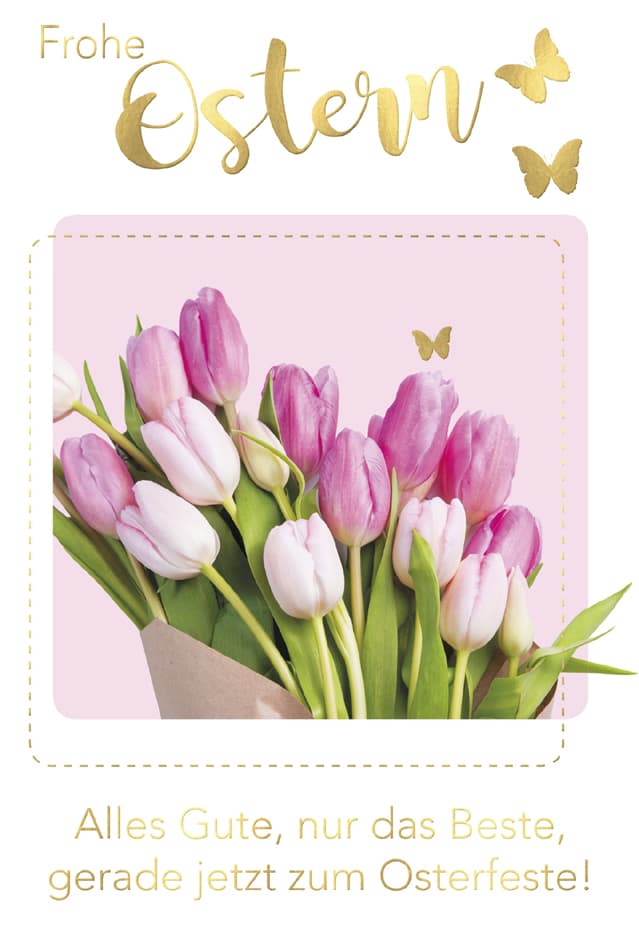 Susy Card Oster-Grußkarte , Tulpen Rosa,