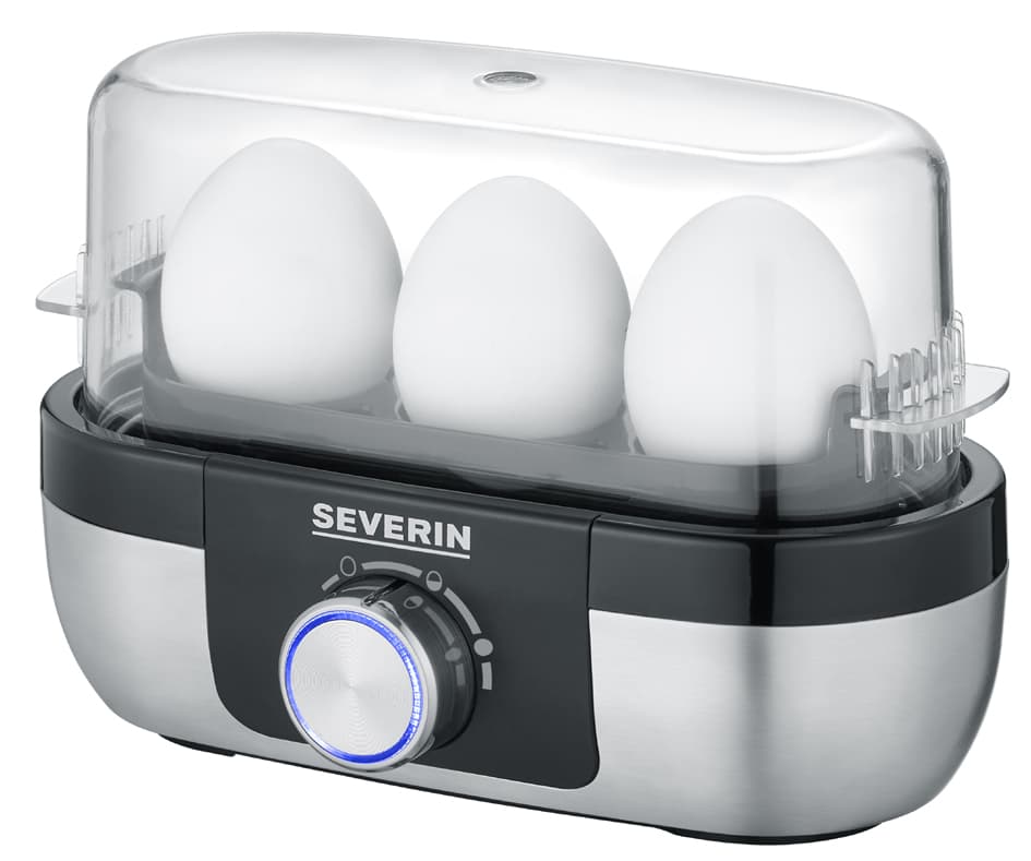 Severin Eierkocher Ek 3163, Für 3 Eier, Edelstahl / Schwarz