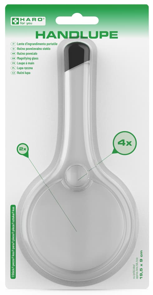 Haro Lupe Mit Griff, Rund, Durchmesser: 75 Mm, Transparent