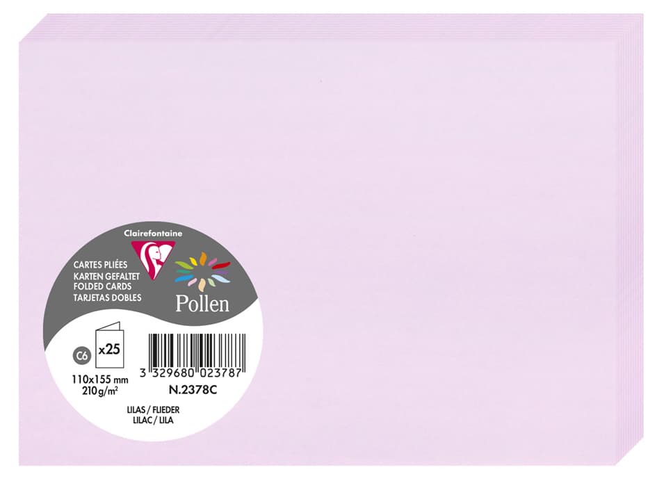 Pollen By Clairefontaine Doppelkarte C6, Flieder