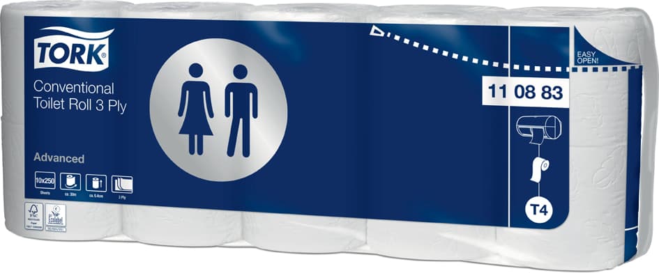 Tork Toilettenpapier, 3-Lagig, Weiß