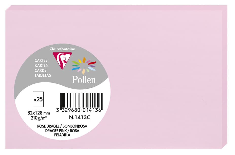 Pollen By Clairefontaine Briefkarte 82 X 128 Mm, Bonbonrosa