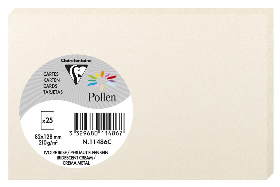 Pollen By Clairefontaine Briefkarte 82 X 128 Mm, Perlmutt-