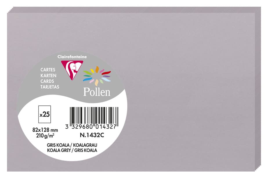 Pollen By Clairefontaine Briefkarte 82 X 128 Mm, Koalagrau